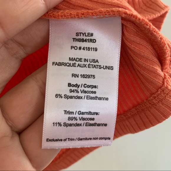 The Range NYC Alloy Ribbed Henley Tank Top in Terracotta 
Size Small - Picture 8 of 10